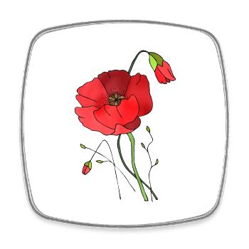 Fleur - Magnet carré - blanc - Devant