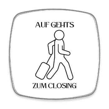 Auf gehts zum Malle Closing! Party, Mallorca, JGA! - Viereckiger Kühlschrankmagnet - Weiß - Vorne