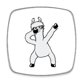 Lustiges Dabbing Dab Dance Lama Coole Sonnenbrille - Viereckiger Kühlschrankmagnet - Weiß - Vorne