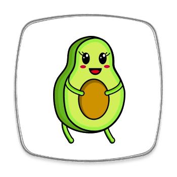 Süße Avocado - Viereckiger Kühlschrankmagnet - Weiß - Vorne