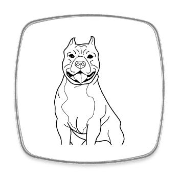 American Bully King - Le maître de la route - Magnet carré - blanc - Devant