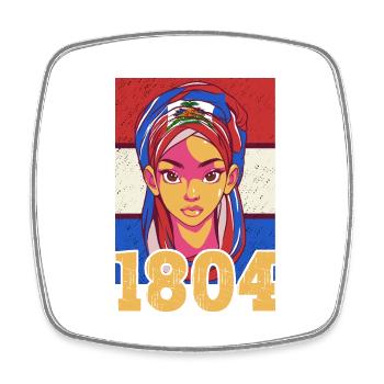 Haiti Haitian Flagge Frau Prinzessin I Geschenk - Viereckiger Kühlschrankmagnet - Weiß - Vorne