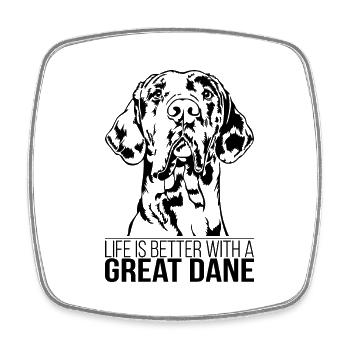 La vie de Dogue allemand est meilleure Chiens dogue Wilsigns - Magnet carré - blanc - Devant