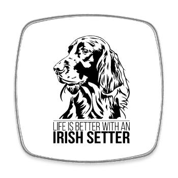La vie de setter irlandais est meilleure Chiens Chien Wilsigns - Magnet carré - blanc - Devant