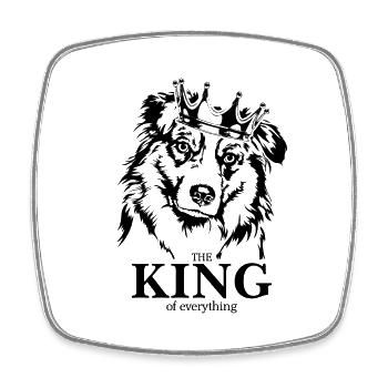 Australian Shepherd King of everything Wilsigns - Viereckiger Kühlschrankmagnet - Weiß - Vorne