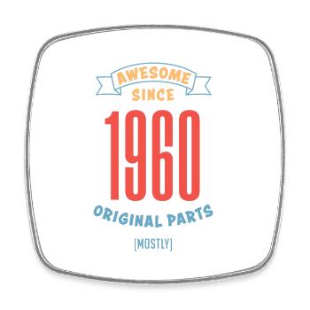 Awesome since 1960 - Viereckiger Kühlschrankmagnet - Weiß - Vorne