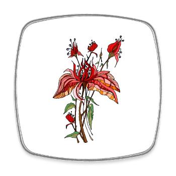 Flowers - Square fridge magnet - white - Front