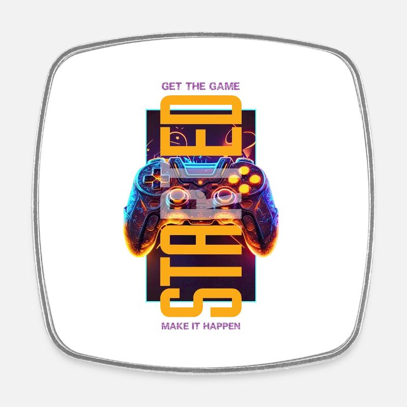 Get the game started - Magnet carré - blanc