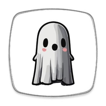 Fantôme mignon / Halloween - Magnet carré - blanc - Devant