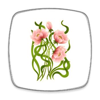 Flowers - Square fridge magnet - white - Front