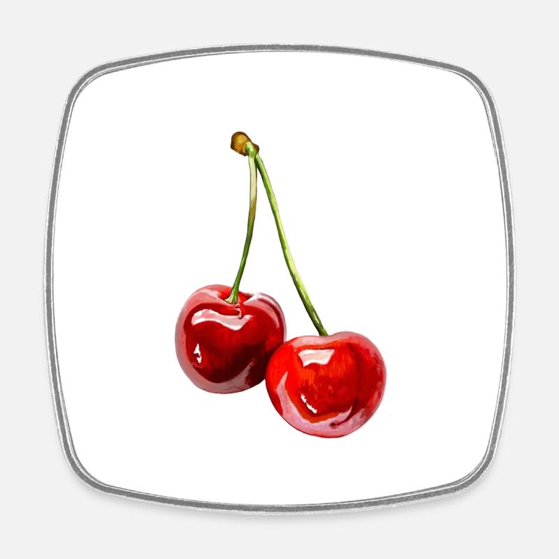 CEREZA CHERRY - Square fridge magnet - white