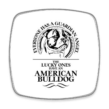 American Bulldog Guardian Angel Hunde Wilsigns - Viereckiger Kühlschrankmagnet - Weiß - Vorne