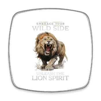 lion, lion head, strong, wild, pride, brave, royal, - Square fridge magnet - white - Front