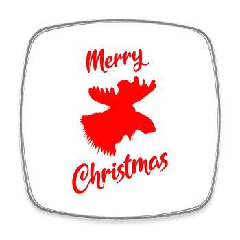 Elch Weihnachten - Viereckiger Kühlschrankmagnet - Weiß - Vorne