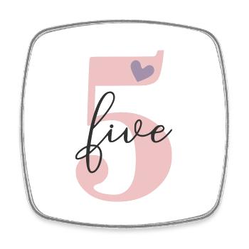 5. Geburtstag Fünf Five - Viereckiger Kühlschrankmagnet - Weiß - Vorne