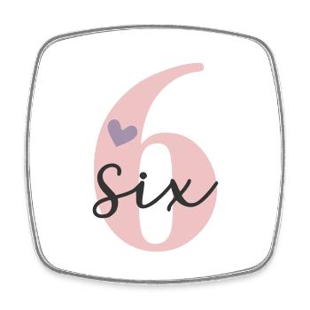 6. Geburtstag Sechs Six - Viereckiger Kühlschrankmagnet - Weiß - Vorne