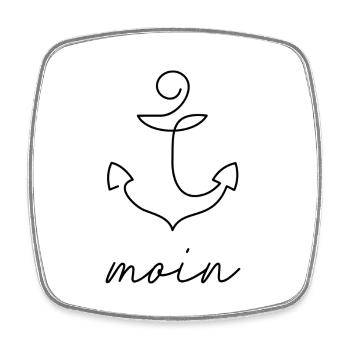 Moin Anker Motiv - Viereckiger Kühlschrankmagnet - Weiß - Vorne