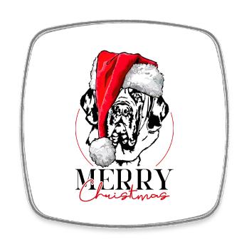 Santa English Mastiff Merry Christmas Wilsigns - Viereckiger Kühlschrankmagnet - Weiß - Vorne