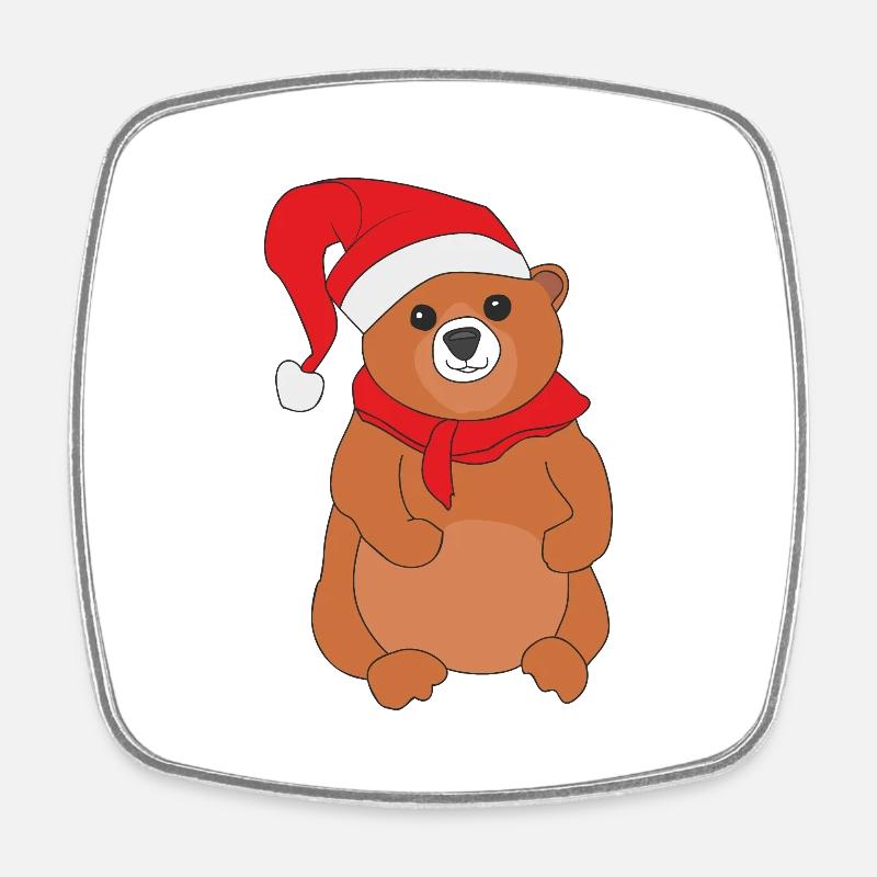 Teddybär - Viereckiger Kühlschrankmagnet - Weiß