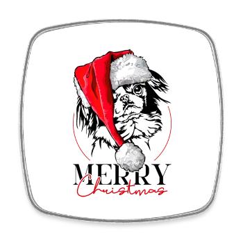Santa Japan Chin Merry Christmas Dogs Wilsigns - Square fridge magnet - white - Front