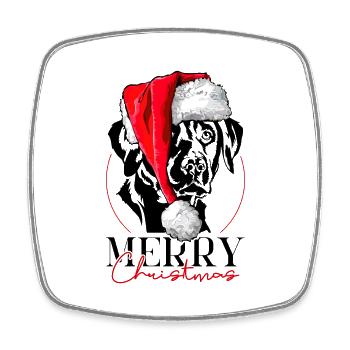 Santa Labrador Retriever Merry Christmas Wilsigns - Square fridge magnet - white - Front