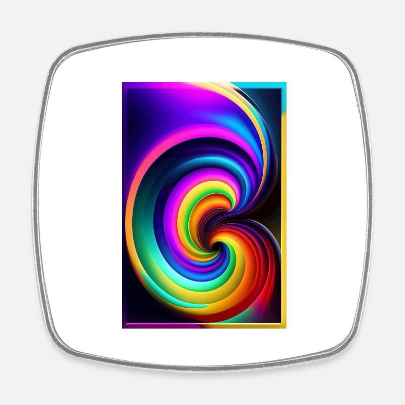 Swirl - Square fridge magnet - white