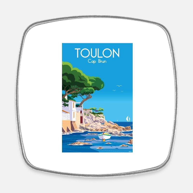 TOULON CAP BRUN - Square fridge magnet - white