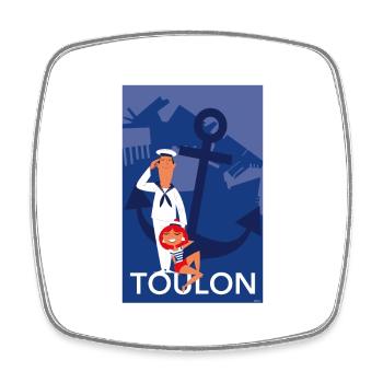TOULON ANCRE - Magnet carré - blanc - Devant