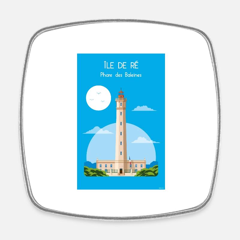 WAL-LEUCHTTURM - Viereckiger Kühlschrankmagnet - Weiß