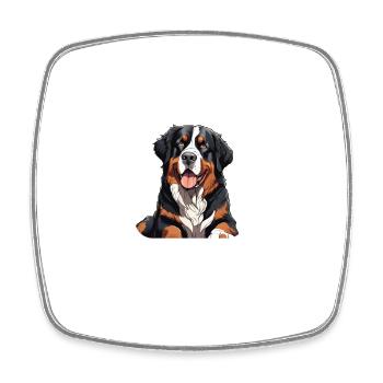 Chien de race bouvier bernois chien doux - Magnet carré - blanc - Devant