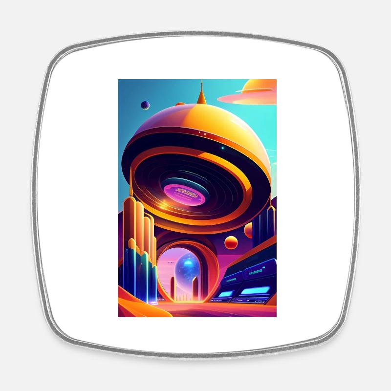 Retro Arcade - Square fridge magnet - white