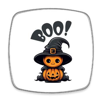 Halloween Kürbis - Viereckiger Kühlschrankmagnet - Weiß - Vorne