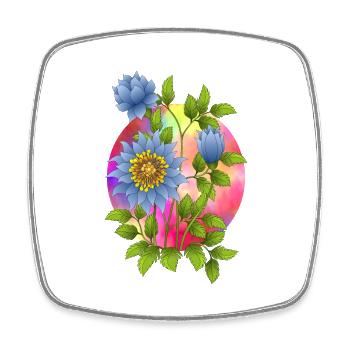 Blumen - Viereckiger Kühlschrankmagnet - Weiß - Vorne