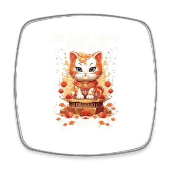 Chat porte-bonheur du Nouvel An chinois juste ici pour le - Magnet carré - blanc - Devant
