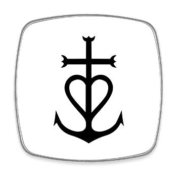 Croix Camargue - Square fridge magnet - white - Front