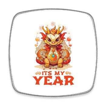 Year Of The Dragon Happy Chinese New Year 2024 - Viereckiger Kühlschrankmagnet - Weiß - Vorne