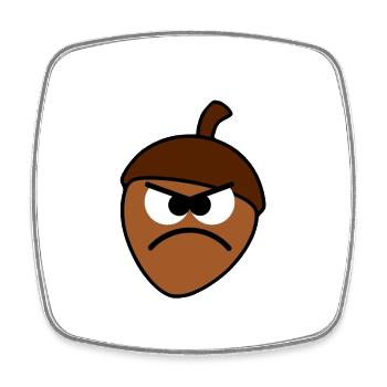 Grumpy Nut - Viereckiger Kühlschrankmagnet - Weiß - Vorne