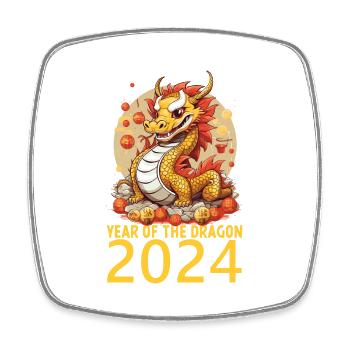 Year Of The Dragon Happy Chinese New Year 2024 - Viereckiger Kühlschrankmagnet - Weiß - Vorne