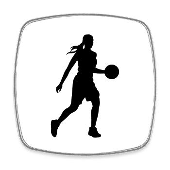 Basketball Player Silhouette Basketball Player Fra - Square fridge magnet - white - Front
