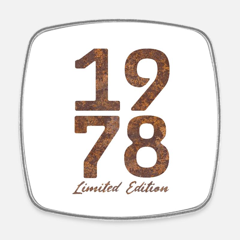 "Vintage 1978: Limited Edition in Rust Look" - Square fridge magnet - white