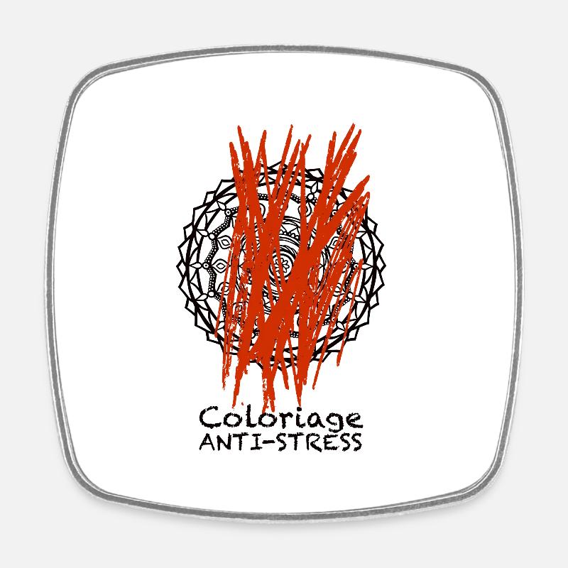 Stress - Square fridge magnet - white