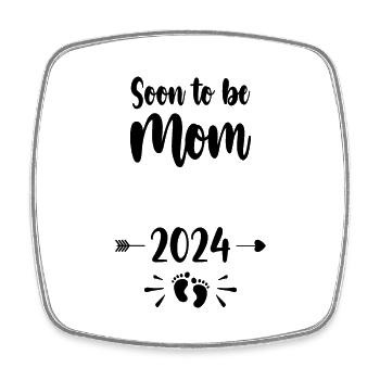 Mama wird bald Mama 2024 Mutter schwangere Kinder Mot - Viereckiger Kühlschrankmagnet - Weiß - Vorne