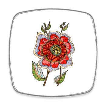 Flower - Square fridge magnet - white - Front