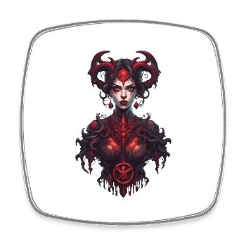 diabolical woman / blood / gothic / heavy metal - Square fridge magnet - white - Front