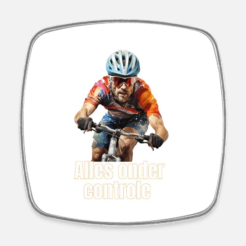 Everything under control. Fan of cycling! - Square fridge magnet - white