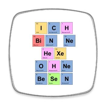 ich bin ne Hexe ohne Besen - Chemische Elemente 3 - Viereckiger Kühlschrankmagnet - Weiß - Vorne
