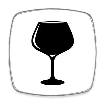 Wine Symbol Red Wine Glass - Square fridge magnet - white - Front