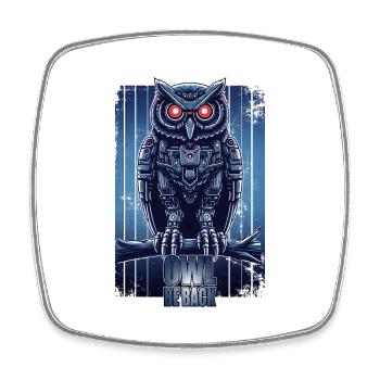 Eule Owl soit de retour - Magnet carré - blanc - Devant