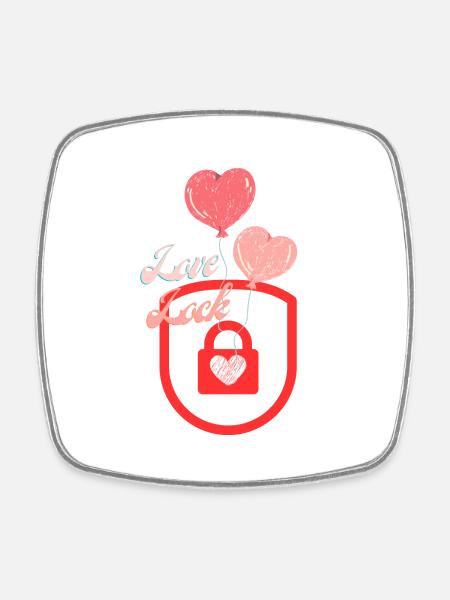 LockHeart - Viereckiger Kühlschrankmagnet - Weiß