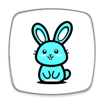 Icône de Pâques lapin - Magnet carré - blanc - Devant